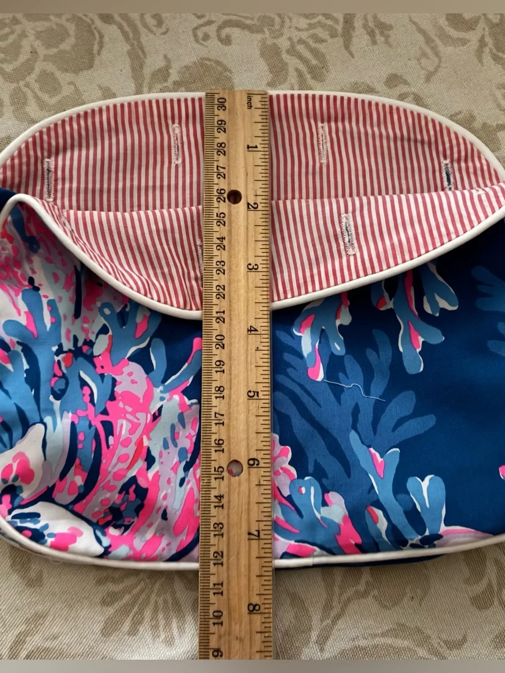 Lilly Pulitzer Bermuda Bag Cover Blue Pink White Pattern Cotton Reversible